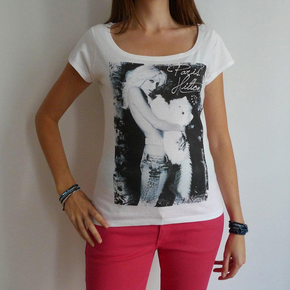 Paris Hilton :T-Shirt imprimé Photo de Star