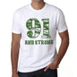 91 And Strong Men's T-shirt White Birthday Gift 00474 - Ultrabasic