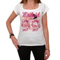 99 Madrid City With Number Womens Short Sleeve Round White T-Shirt 00008 - Casual