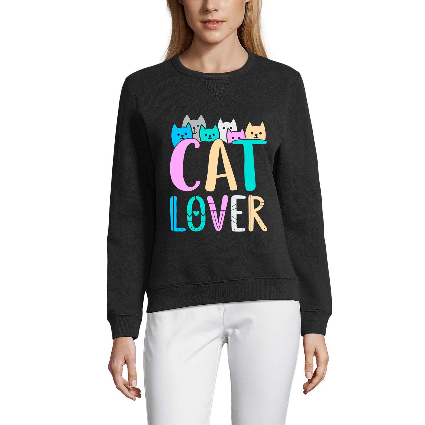 ULTRABASIC Women's Sweatshirt Cat Lover - Kitten Funny Sweater for Ladies