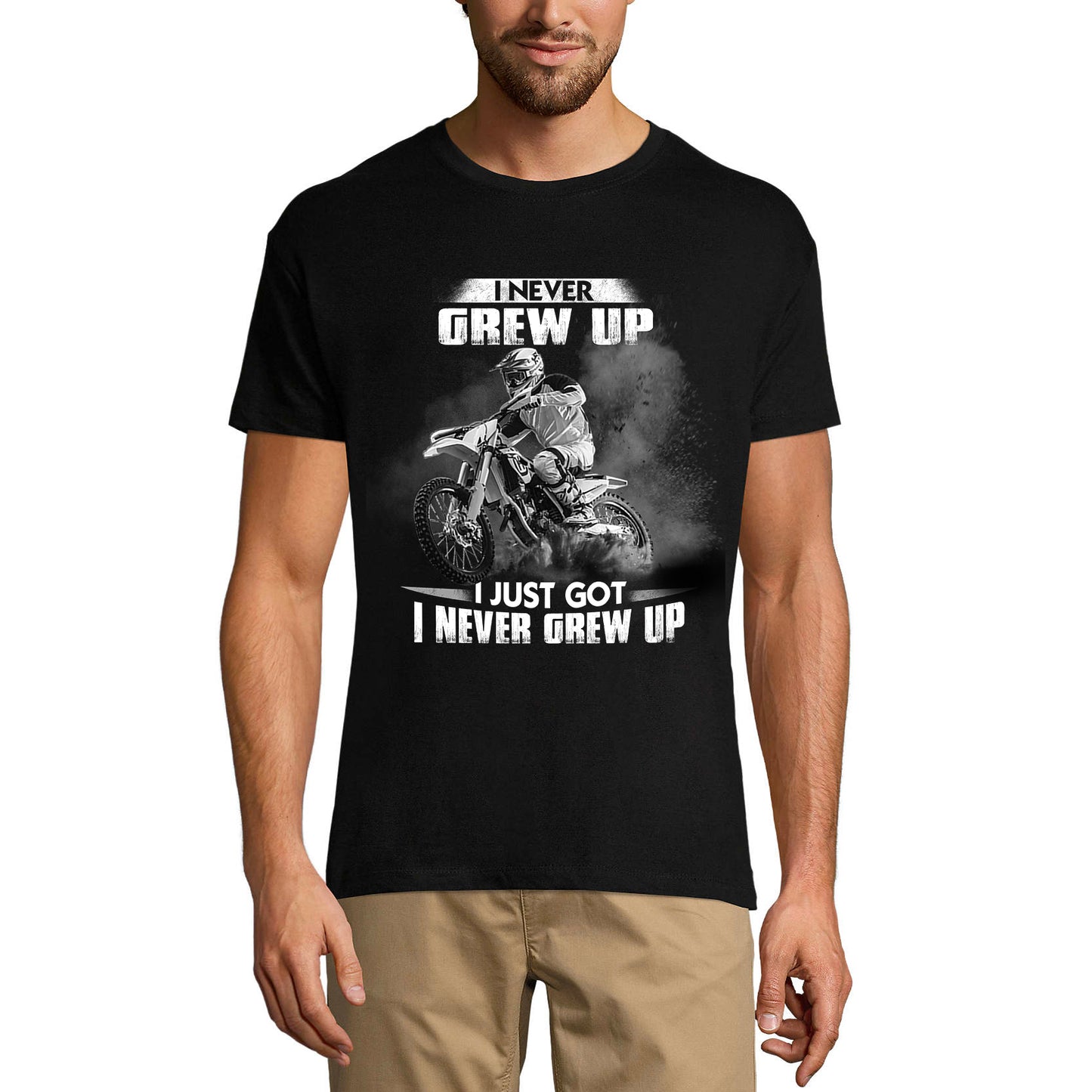 ULTRABASIC Men's T-Shirt I Never Grew Up - Funny Humor Biker Tee Shirt