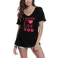 ULTRABASIC Women's T-Shirt I Totally Love You - Heart Short Sleeve Tee Shirt Tops