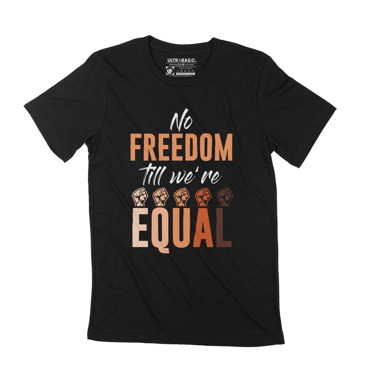 Unisex Adult T-Shirt No Freedom Till We're Equal Black Lives Matter BLM Shirt