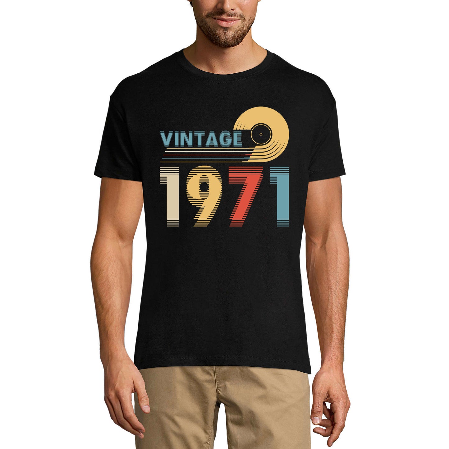 ULTRABASIC Men's T-Shirt Vintage 1971 - Retro Blurry 50th Birthday Gift Tee Shirt