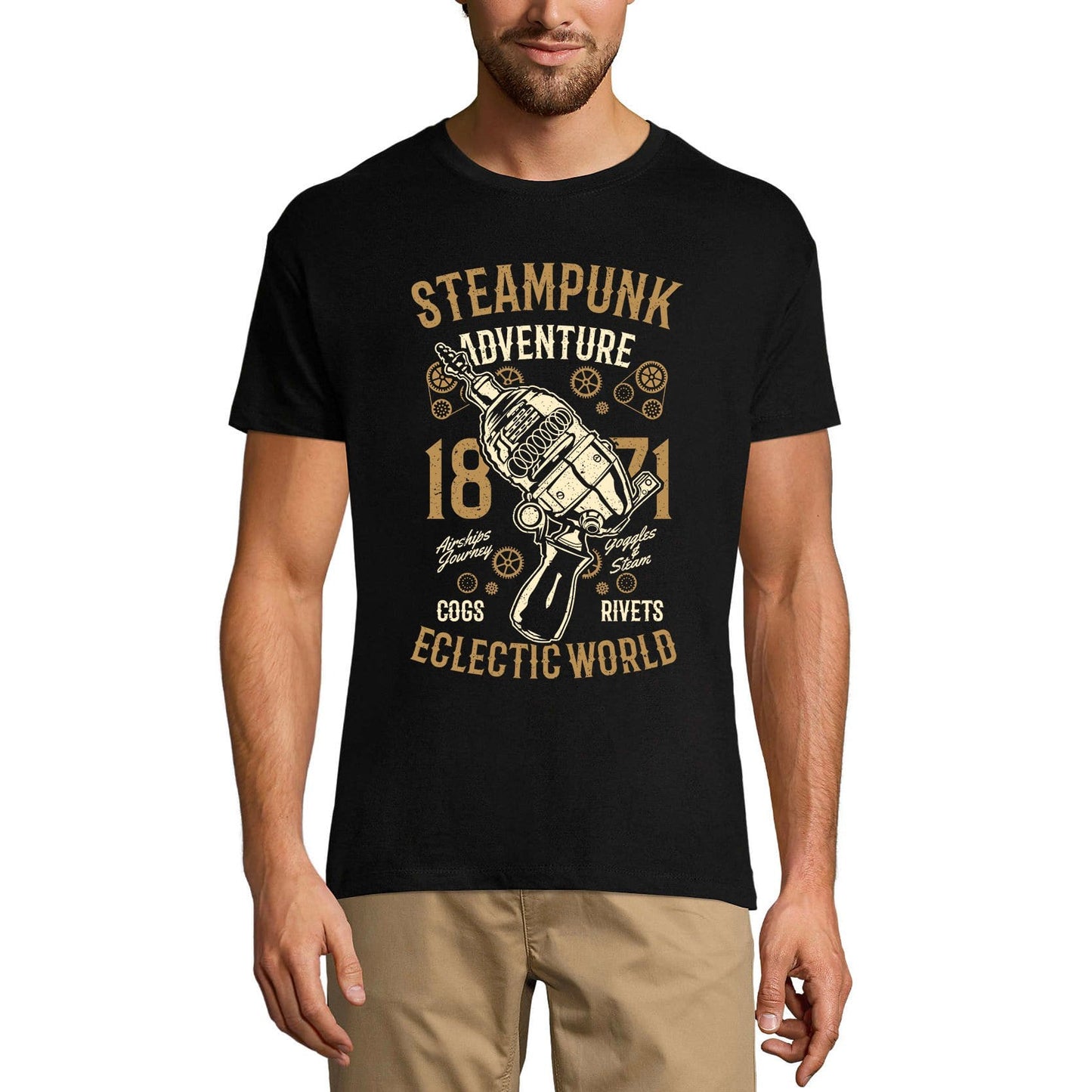 ULTRABASIC Men's Graphic T-Shirt Steampunk Adventure - Ecletic World Tee Shirt