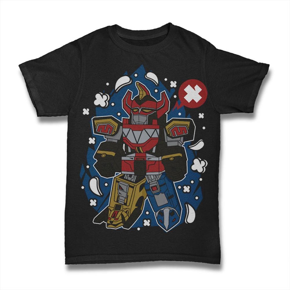 ULTRABASIC T-Shirt For Men A Giant Fighting Machine - Birthday Gift Apparel megazord green mighty morphin power ranger character adult clothes women girl black zordon boys gold long sleeve fight red pink yellow samurai star wars fifth sun anime akira original japanese stormtroopers of death kanji print clothing kids cool 