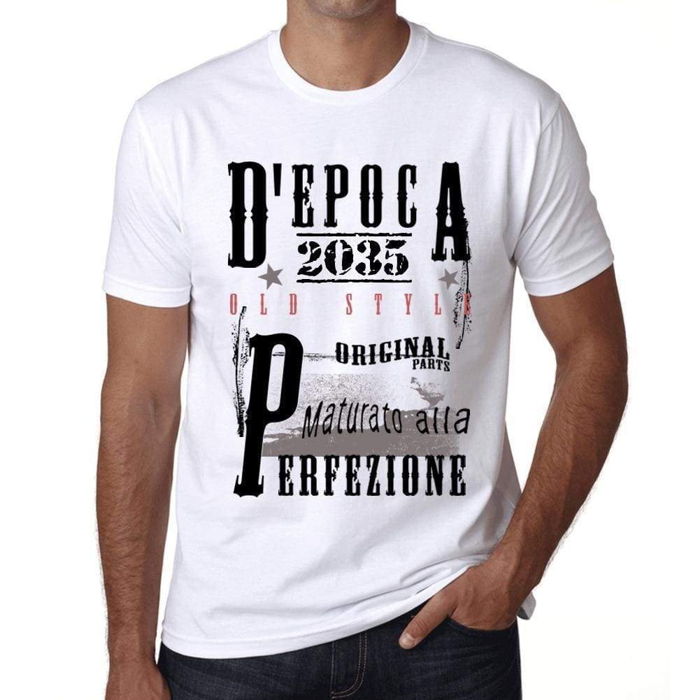 Aged to Perfection, Italian, 2035, White, Men's Short Sleeve Round Neck T-shirt, gift t-shirt 00357 - Ultrabasic