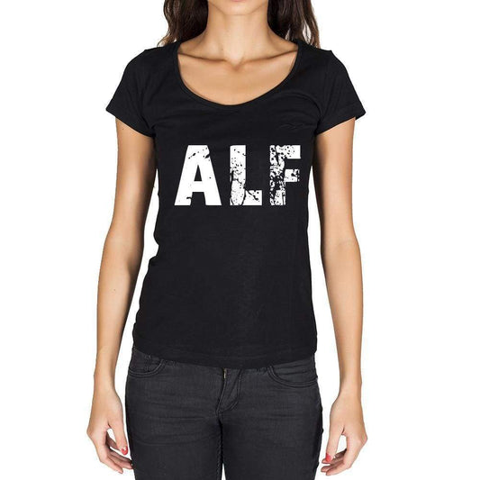 Alf German Cities Black Womens Short Sleeve Round Neck T-Shirt 00002 - Casual
