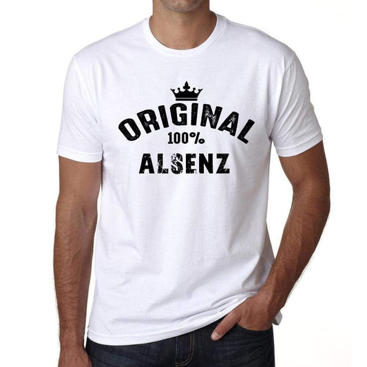 Alsenz 100% German City White Mens Short Sleeve Round Neck T-Shirt 00001 - Casual