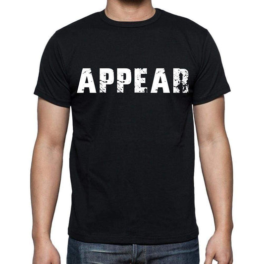 Appear White Letters Mens Short Sleeve Round Neck T-Shirt 00007