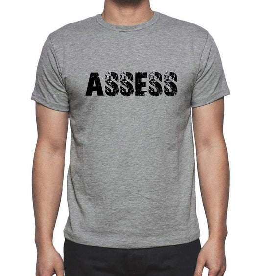 Assess Grey Mens Short Sleeve Round Neck T-Shirt 00018 - Grey / S - Casual