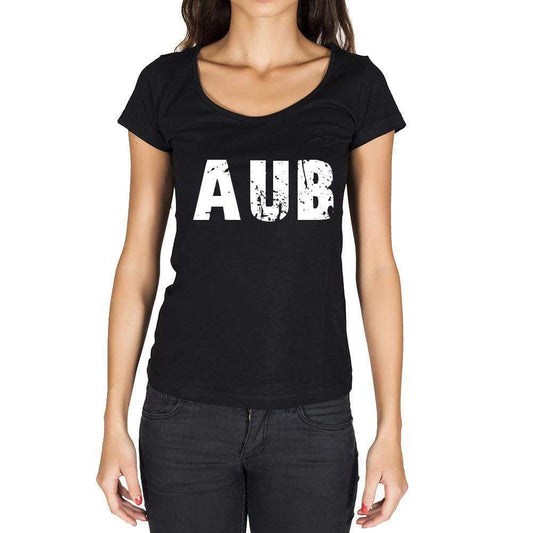 Aub German Cities Black Womens Short Sleeve Round Neck T-Shirt 00002 - Casual
