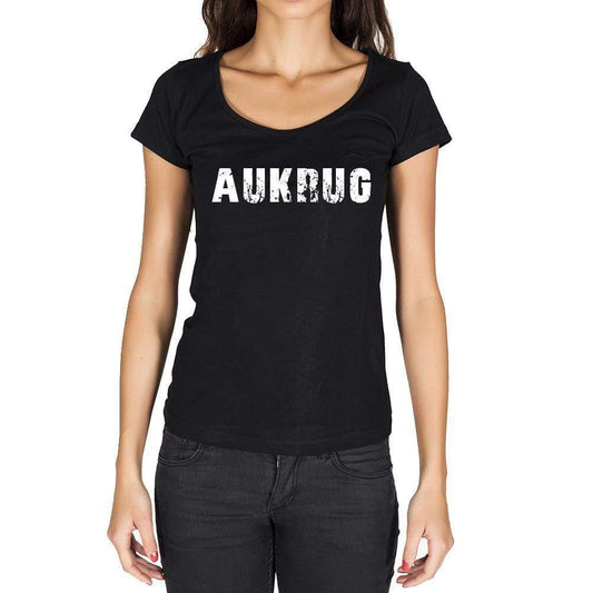 Aukrug German Cities Black Womens Short Sleeve Round Neck T-Shirt 00002 - Casual