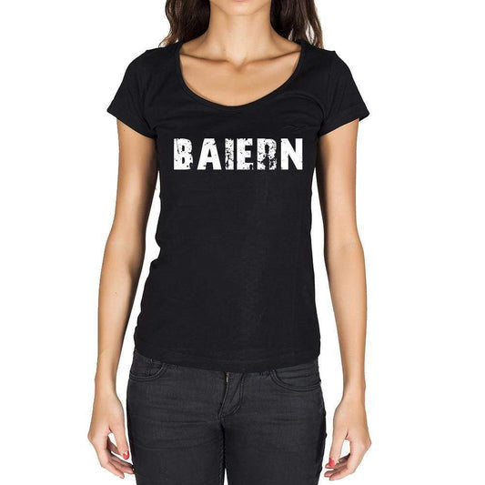 Baiern German Cities Black Womens Short Sleeve Round Neck T-Shirt 00002 - Casual