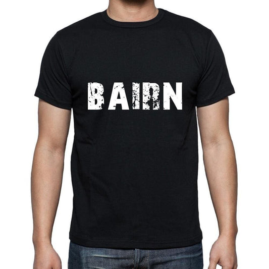 Bairn Mens Short Sleeve Round Neck T-Shirt 5 Letters Black Word 00006 - Casual