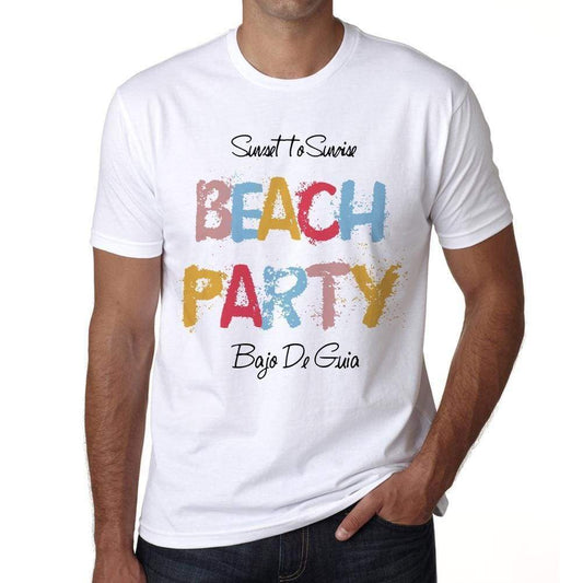 Bajo De Guia Beach Party White Mens Short Sleeve Round Neck T-Shirt 00279 - White / S - Casual