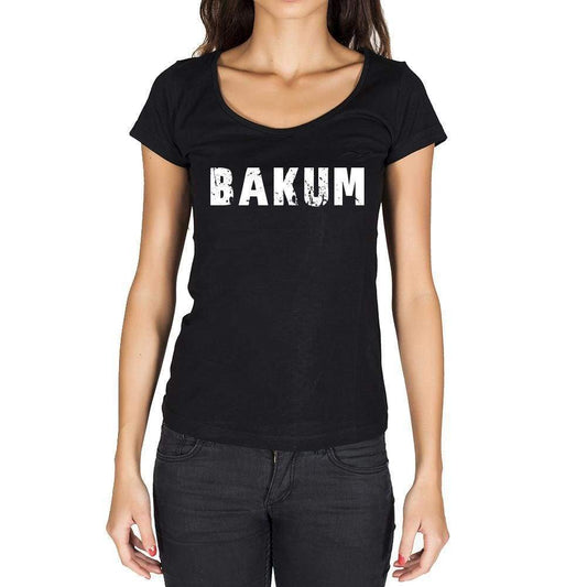 Bakum German Cities Black Womens Short Sleeve Round Neck T-Shirt 00002 - Casual