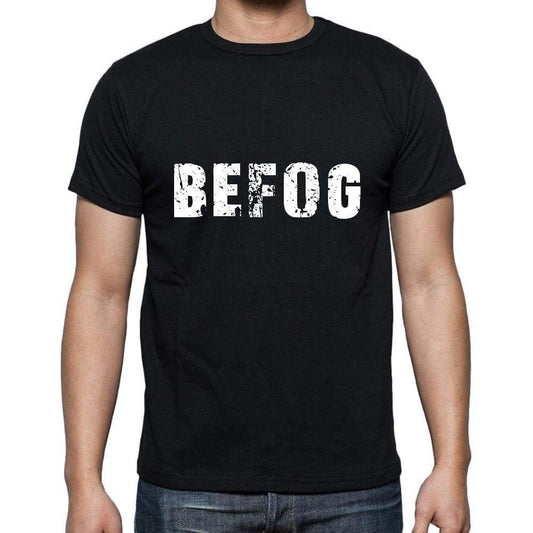 Befog Mens Short Sleeve Round Neck T-Shirt 5 Letters Black Word 00006 - Casual