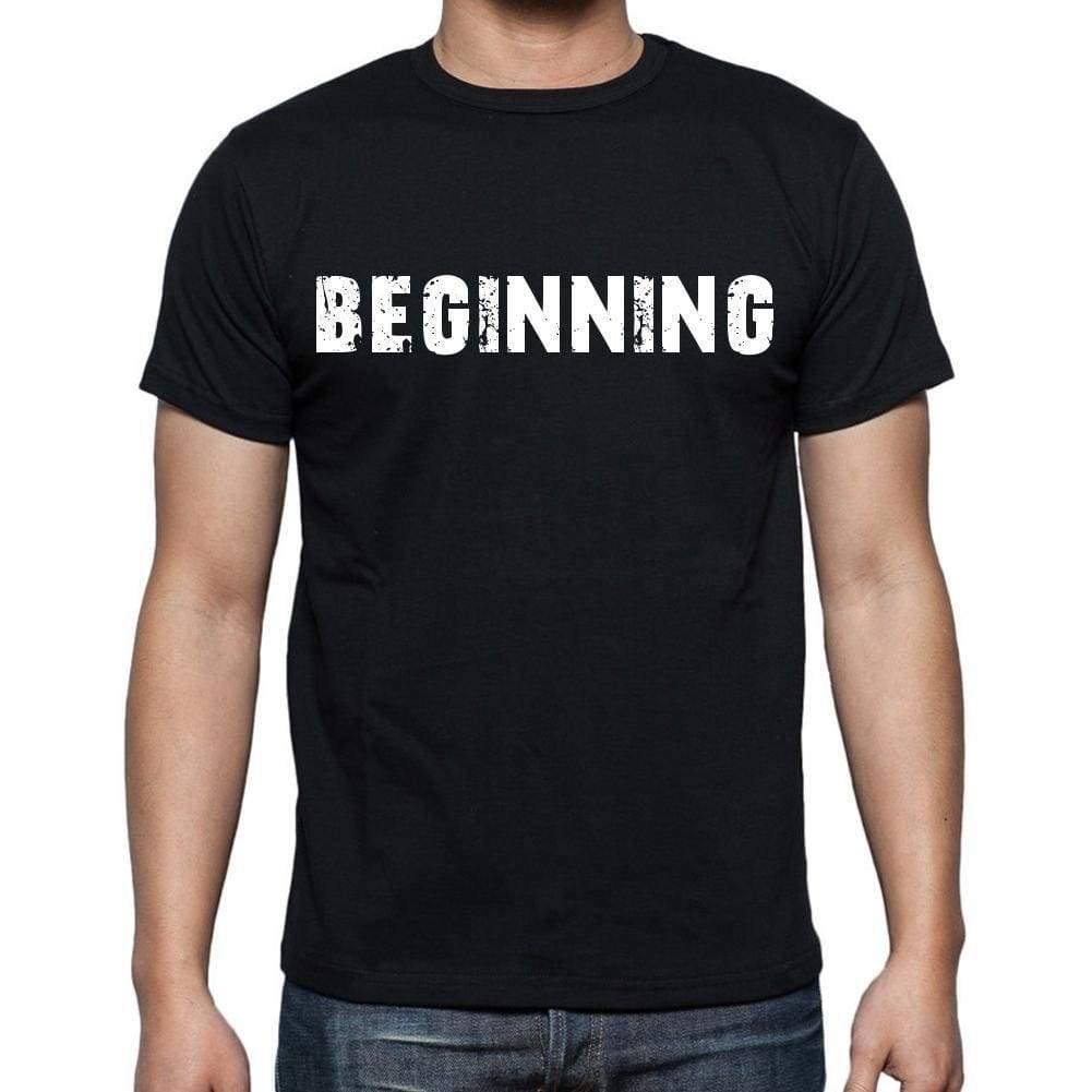 Beginning Mens Short Sleeve Round Neck T-Shirt Black T-Shirt En