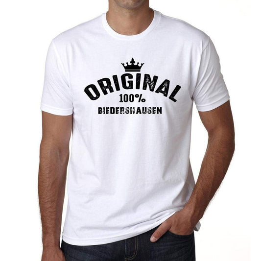 Biedershausen 100% German City White Mens Short Sleeve Round Neck T-Shirt 00001 - Casual