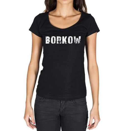 Borkow German Cities Black Womens Short Sleeve Round Neck T-Shirt 00002 - Casual
