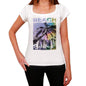 Botafogo Beach Name Palm White Womens Short Sleeve Round Neck T-Shirt 00287 - White / Xs - Casual