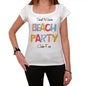 Cabo Frio Beach Party White Womens Short Sleeve Round Neck T-Shirt 00276 - White / Xs - Casual