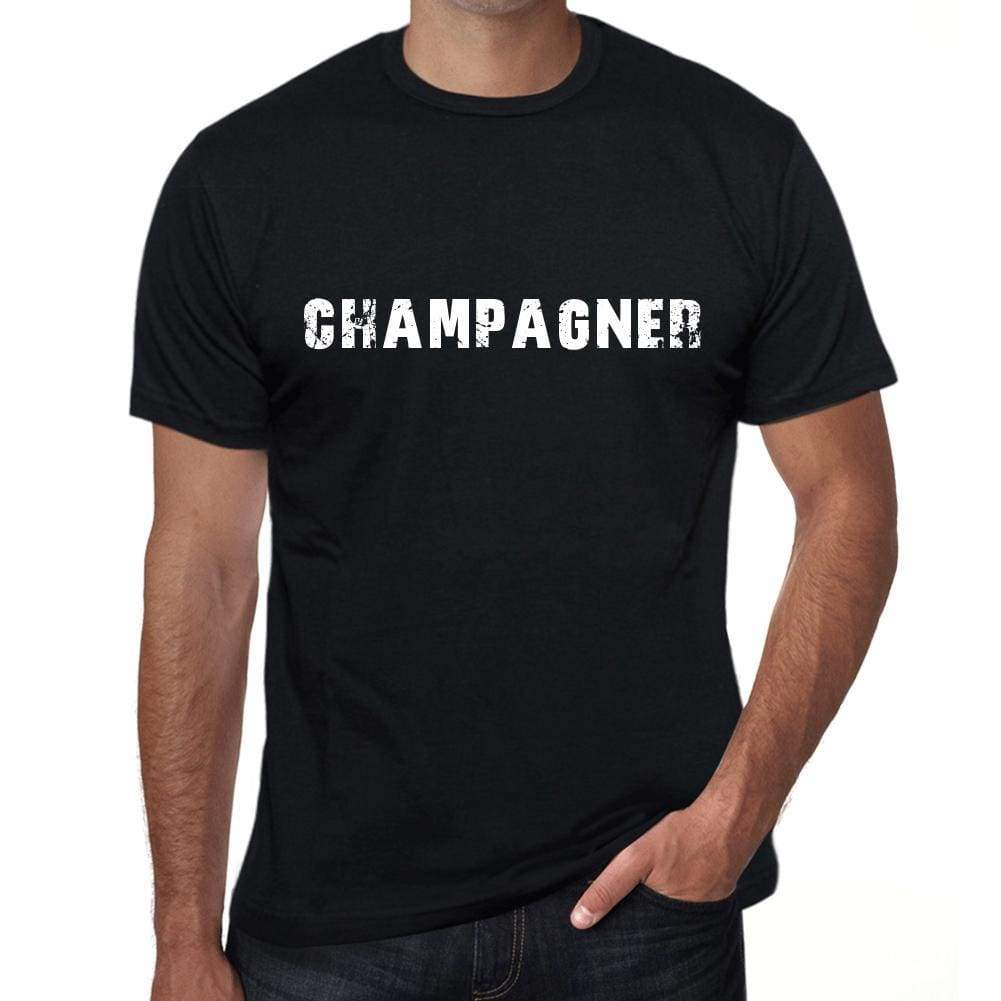 Champagner Mens T Shirt Black Birthday Gift 00548 - Black / Xs - Casual
