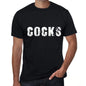 Cocks Mens Retro T Shirt Black Birthday Gift 00553 - Black / Xs - Casual