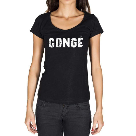 Congé French Dictionary Womens Short Sleeve Round Neck T-Shirt 00010 - Casual