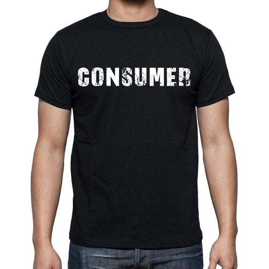 Consumer Mens Short Sleeve Round Neck T-Shirt Black T-Shirt En