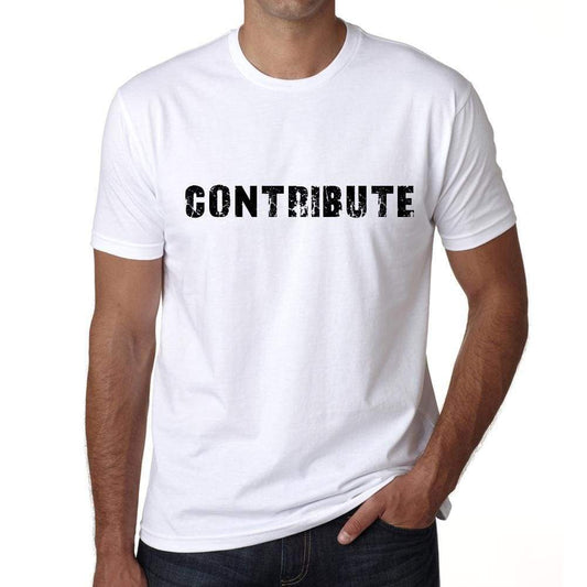 Contribute Mens T Shirt White Birthday Gift 00552 - White / Xs - Casual