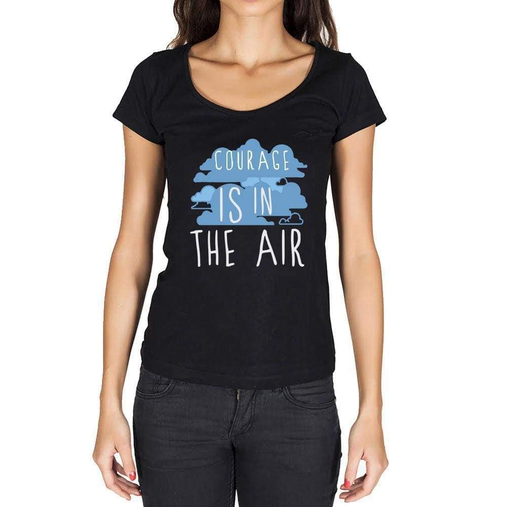 Courage in the air, Black, <span>Women's</span> <span><span>Short Sleeve</span></span> <span>Round Neck</span> T-shirt, gift t-shirt 00303 - ULTRABASIC