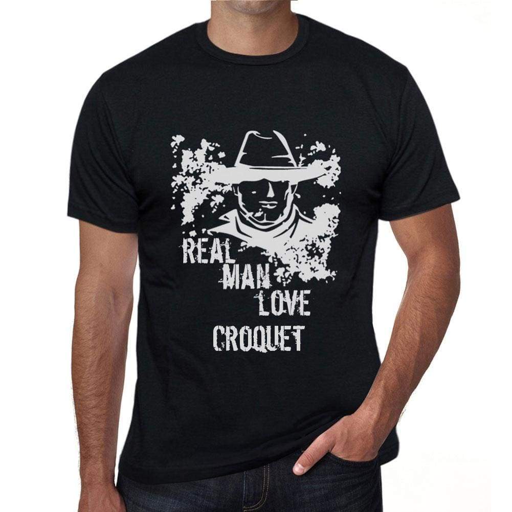 Croquet Real Men Love Croquet Mens T Shirt Black Birthday Gift 00538 - Black / Xs - Casual