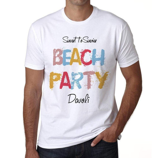 Davoli Beach Party White Mens Short Sleeve Round Neck T-Shirt 00279 - White / S - Casual