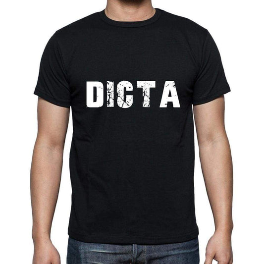 Dicta Mens Short Sleeve Round Neck T-Shirt 5 Letters Black Word 00006 - Casual