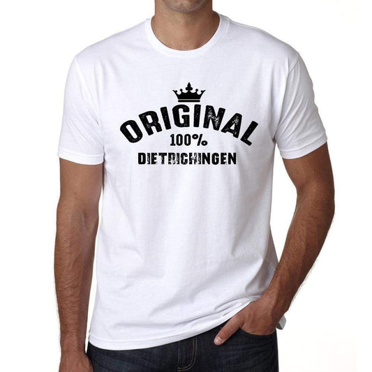 Dietrichingen 100% German City White Mens Short Sleeve Round Neck T-Shirt 00001 - Casual
