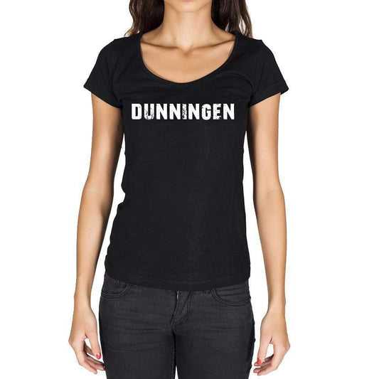 Dunningen German Cities Black Womens Short Sleeve Round Neck T-Shirt 00002 - Casual