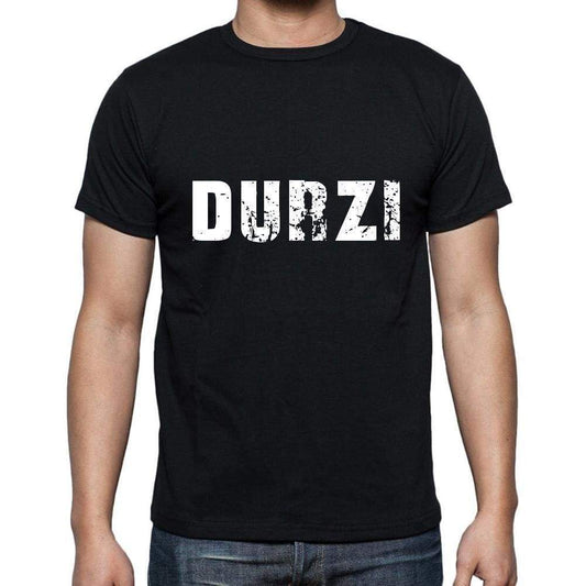 Durzi Mens Short Sleeve Round Neck T-Shirt 5 Letters Black Word 00006 - Casual