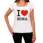Edna I Love Citys White Womens Short Sleeve Round Neck T-Shirt 00012 - White / Xs - Casual