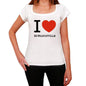 Edwardsville I Love Citys White Womens Short Sleeve Round Neck T-Shirt 00012 - White / Xs - Casual