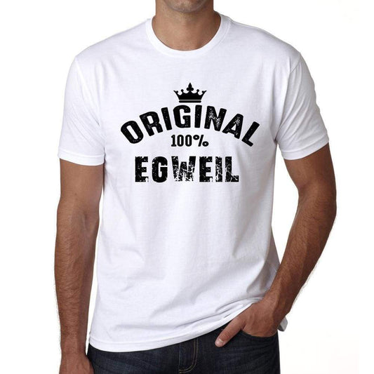 Egweil 100% German City White Mens Short Sleeve Round Neck T-Shirt 00001 - Casual