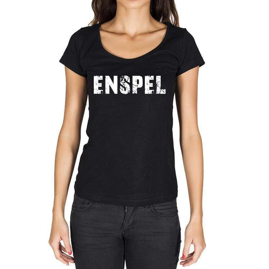 Enspel German Cities Black Womens Short Sleeve Round Neck T-Shirt 00002 - Casual