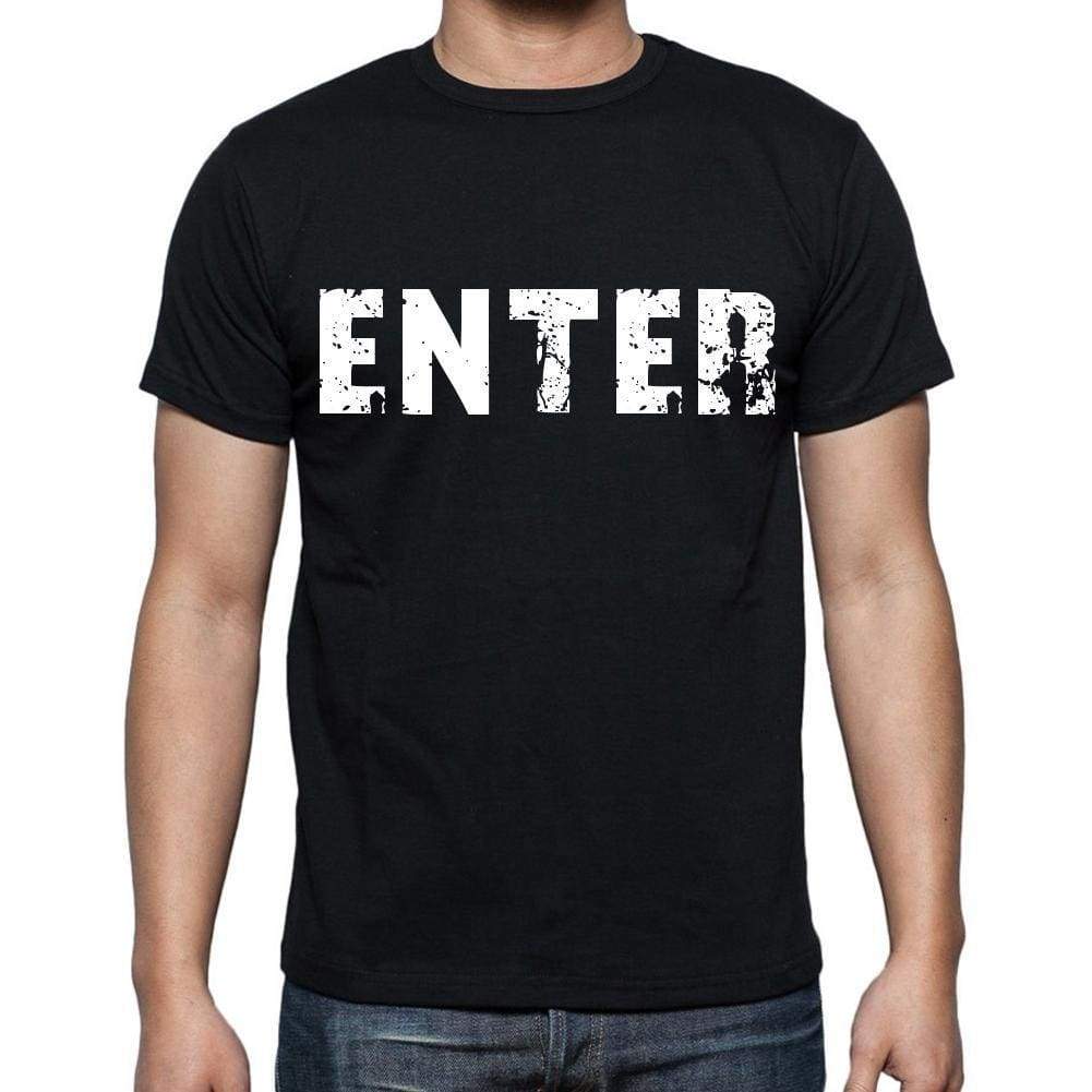 Enter Mens Short Sleeve Round Neck T-Shirt Black T-Shirt En