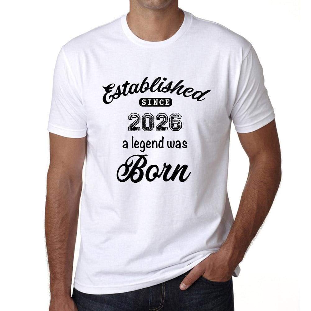 Established Since 2026 Mens Short Sleeve Round Neck T-Shirt 00095 - White / S - Casual