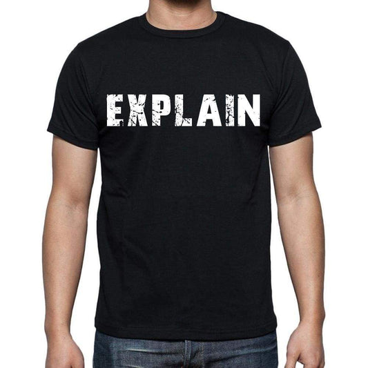 Explain Mens Short Sleeve Round Neck T-Shirt Black T-Shirt En