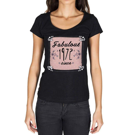 Fabulous Since 1972 Womens T-Shirt Black Birthday Gift 00434 - Black / Xs - Casual