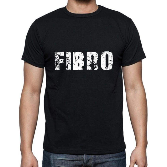 Fibro Mens Short Sleeve Round Neck T-Shirt 5 Letters Black Word 00006 - Casual