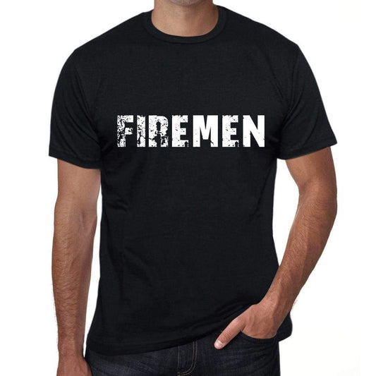 firemen Mens Vintage T shirt Black Birthday Gift 00555 - Ultrabasic