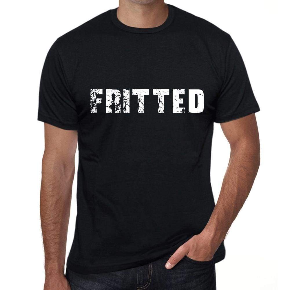 fritted Mens Vintage T shirt Black Birthday Gift 00555 - Ultrabasic
